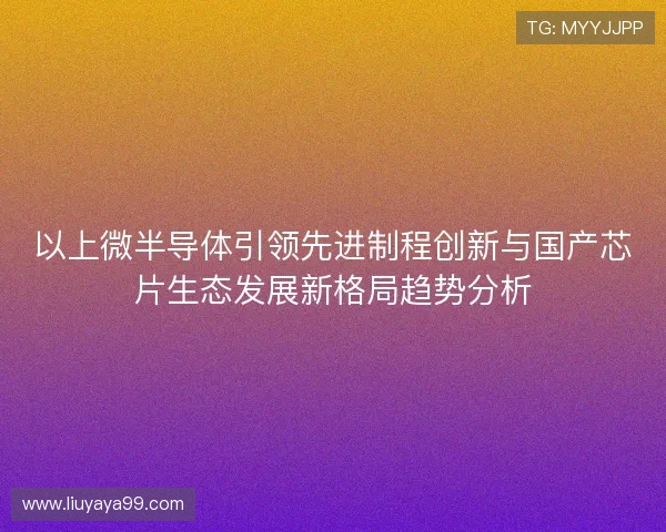以上微半导体引领先进制程创新与国产芯片生态发展新格局趋势分析